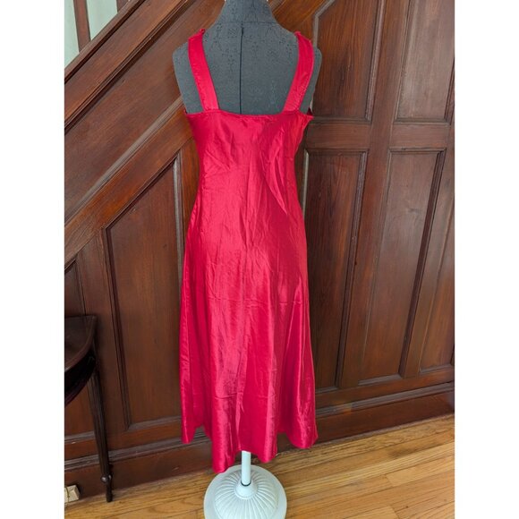 Vintage California Dynasty Red Satin & Lace Nightgown With Sequins Detail Size S - Picture 4 of 9